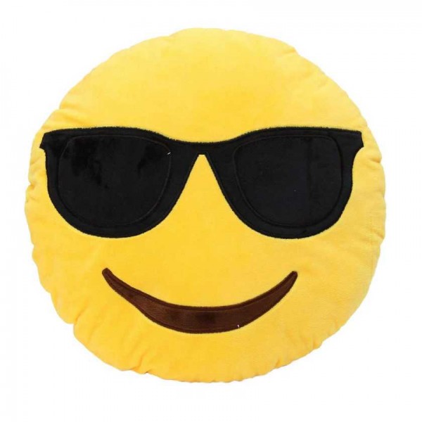 Smarty Smiley Plush Cushion With Sunglasses